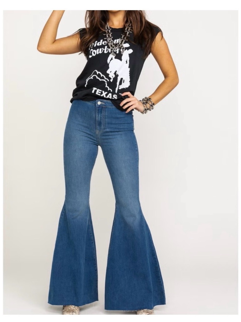 Free People Just float on flare jean 26 Jericho blue